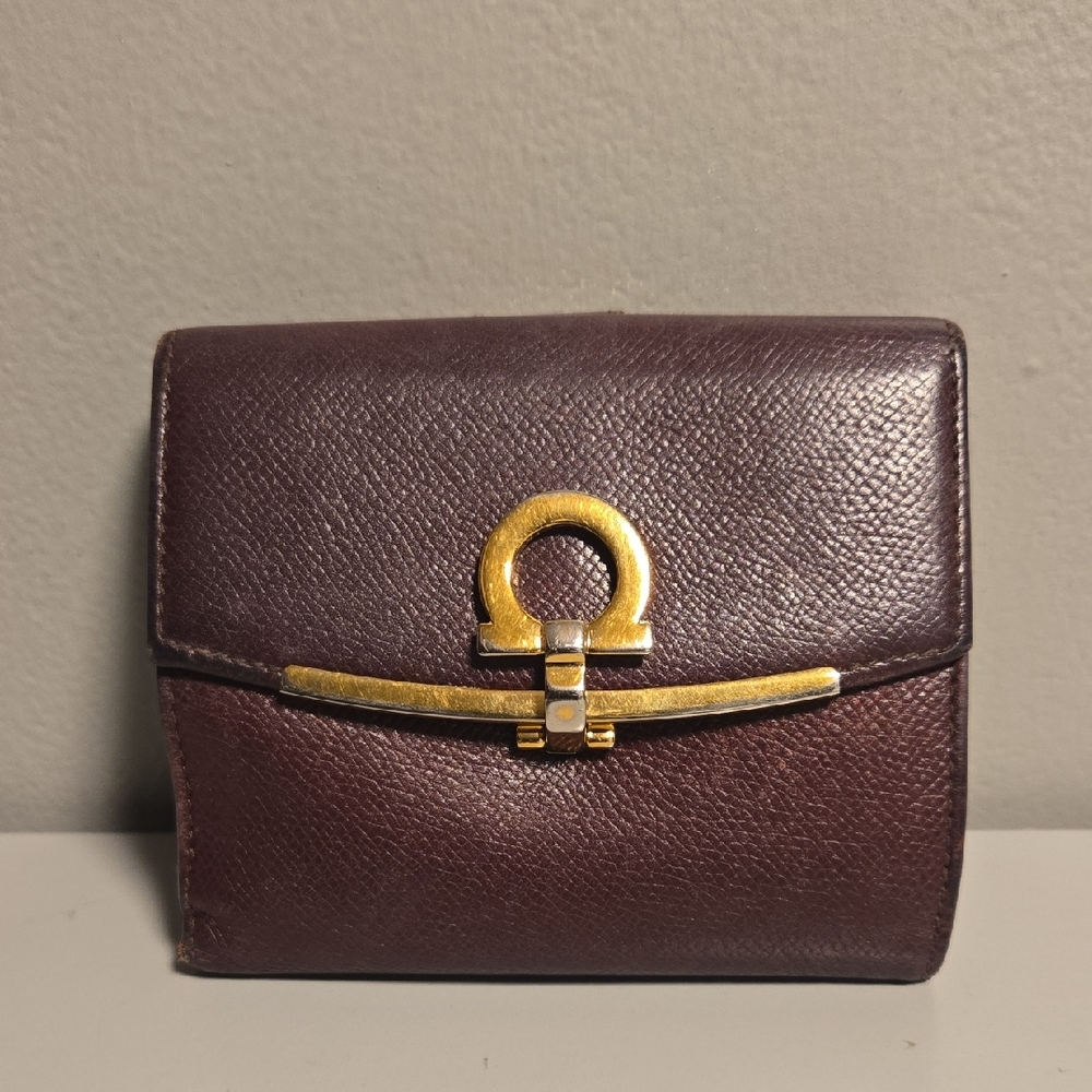 Salvatore Ferragamo Merlot Leather Wallet